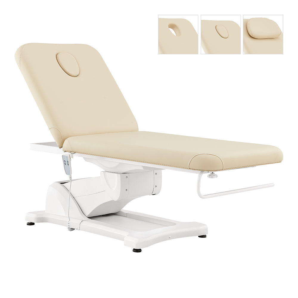 Serenity Electric Treatment Table DIR by DIR—electric esthetician bed with headrest, remote.