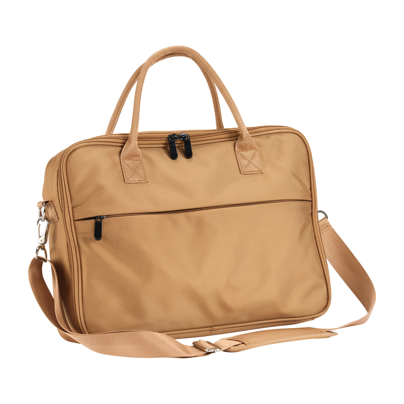 Brown Master Massage Hot Stone Heater Bag with shoulder strap on a white background