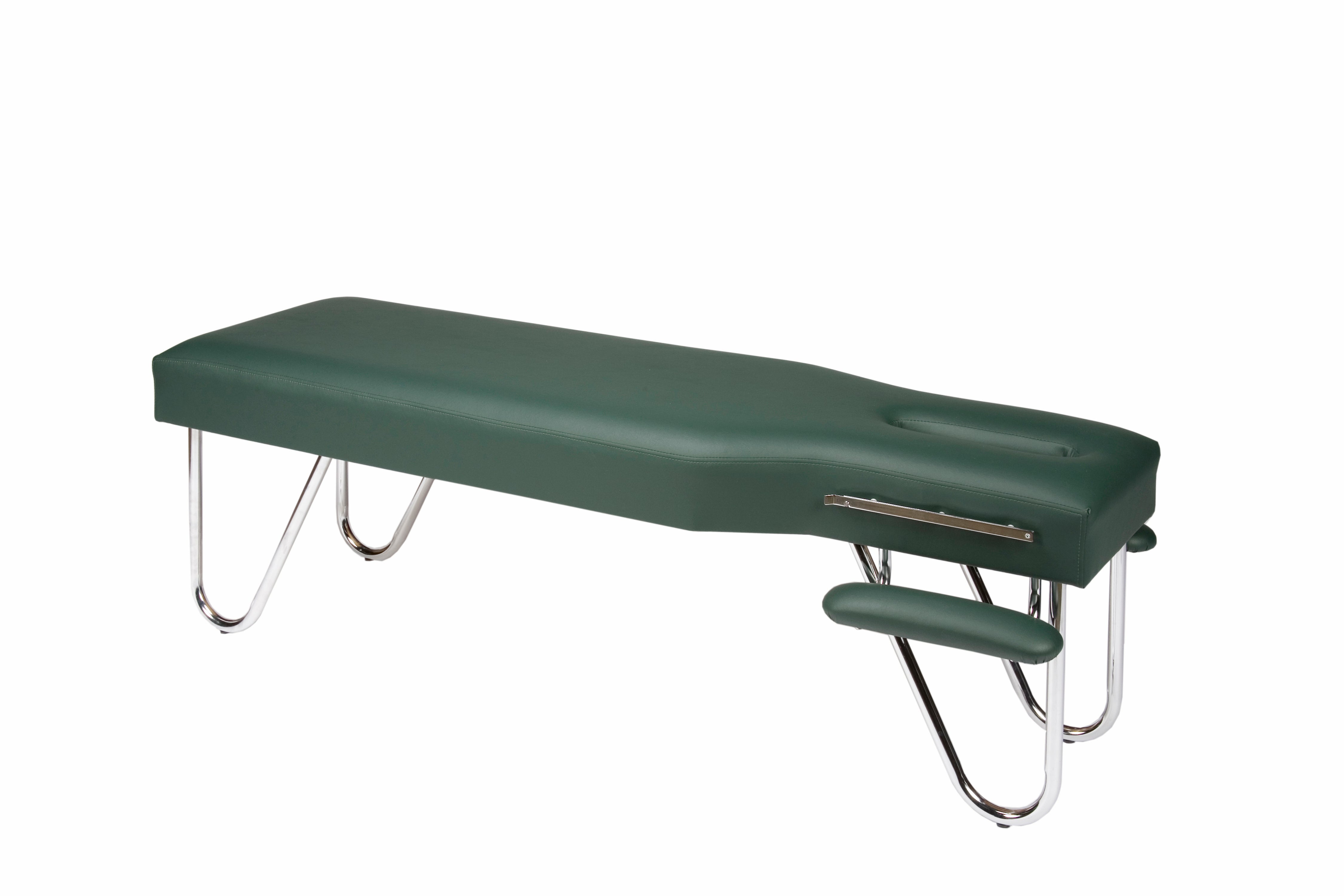 Galaxy Mfg 1994-CF chiropractic adjustable table with arm rest and built-in face cradle.