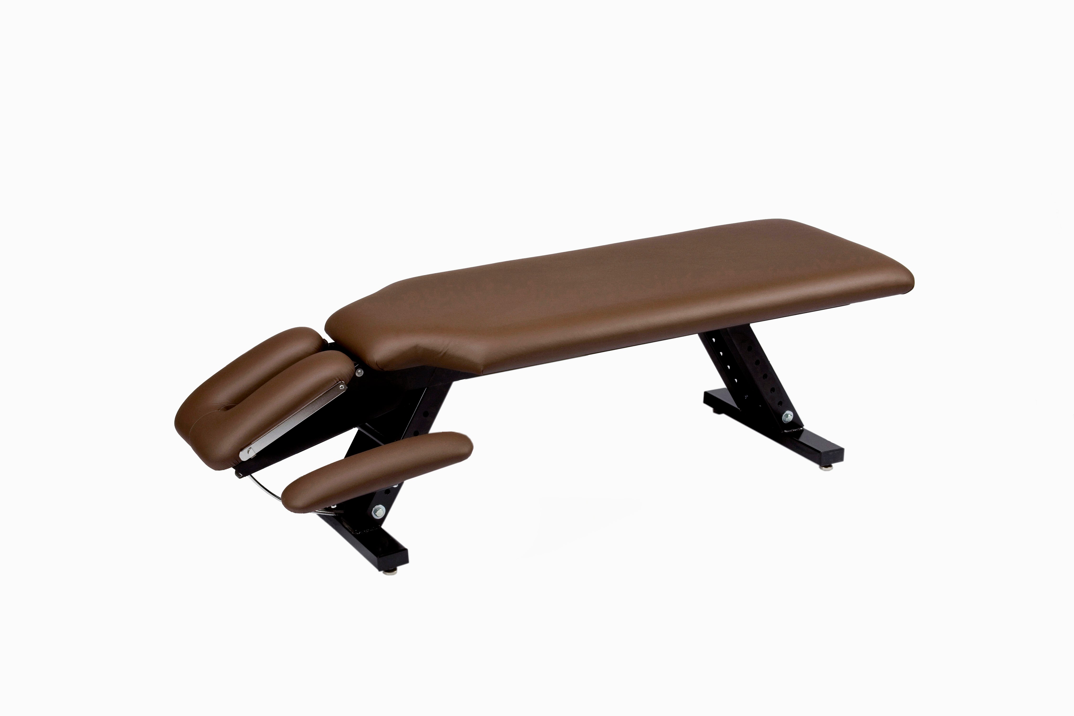 Galaxy Mfg 1996-CA Chiropractic Adjustable Table with Arm Rest shown on white background.