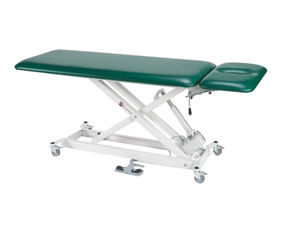 Armedica AM-SX2000 Treatment Table with headrest, caster wheels, and durable vinyl upholstery.