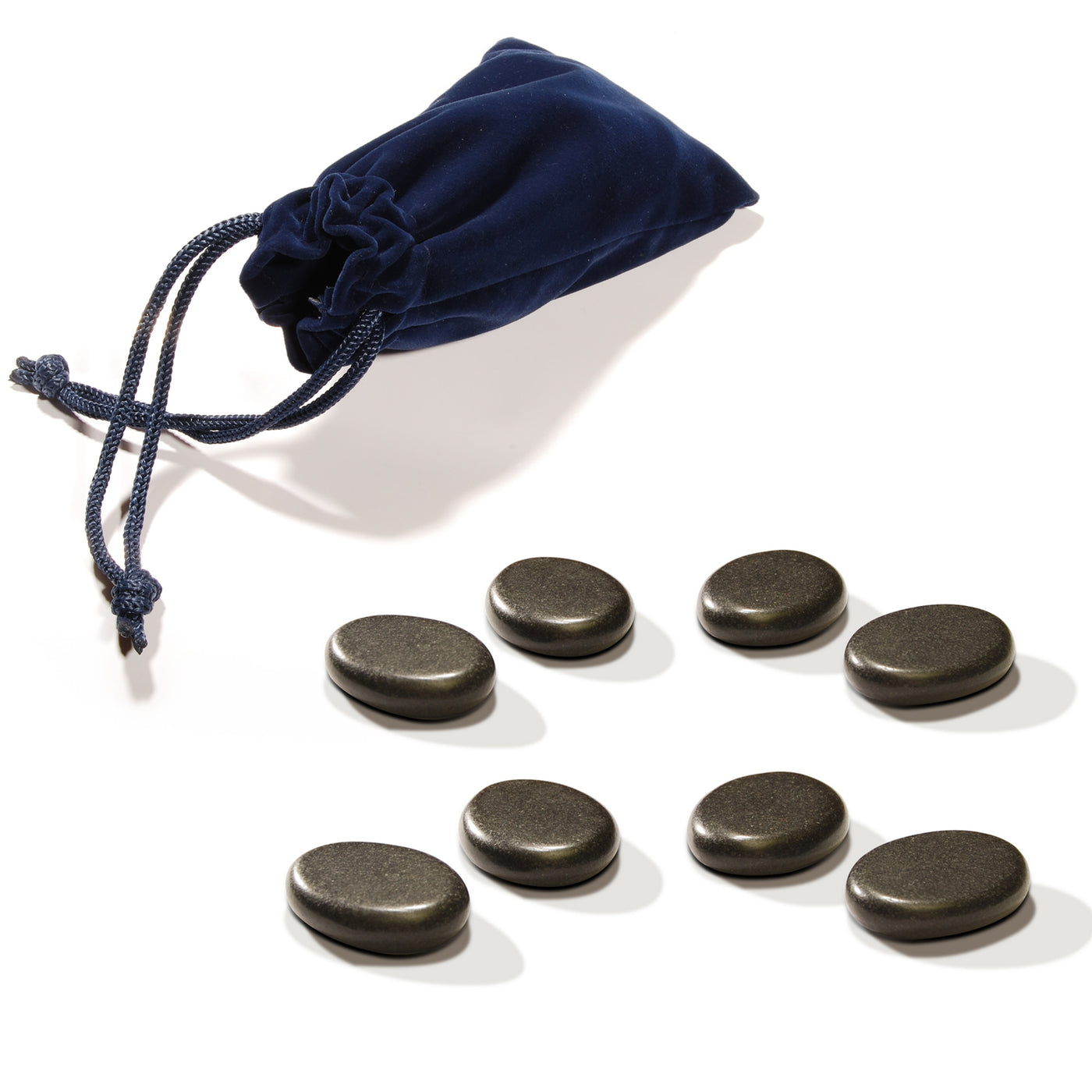 MT Massage Basalt Hot Stone Toe Set 8 Piece Pack on a white background