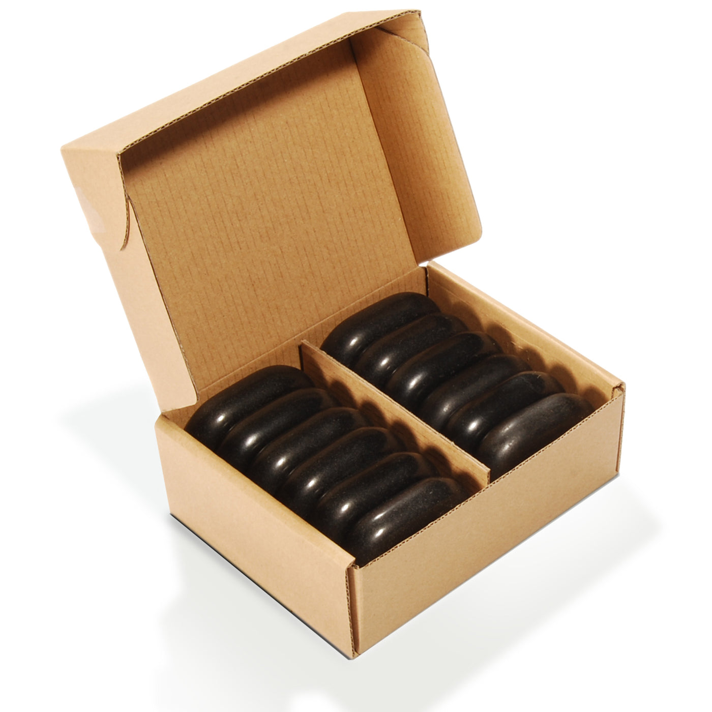 Master Massage Medium Size Flat Ovular Basalt Hot Stone Massage 12 piece Pack