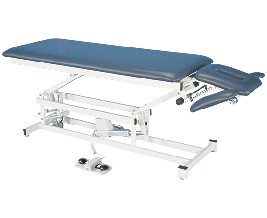 Armedica AM-250 height adjustable treatment table with heavy-duty vinyl and foot controls.
