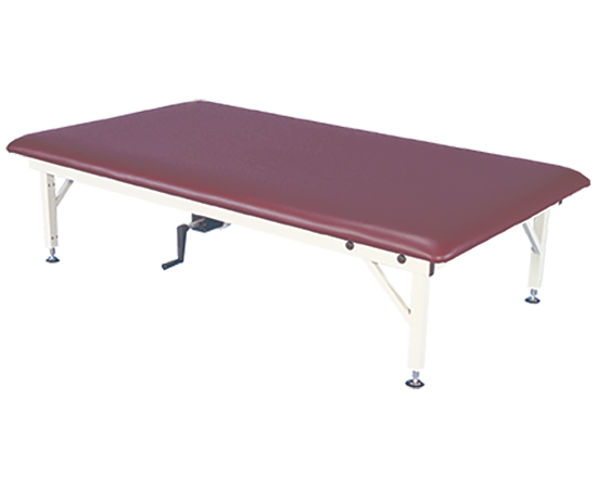 Armedica AM-662 6' Mat Table, manual hi-lo steel frame, maroon vinyl, hand crank.