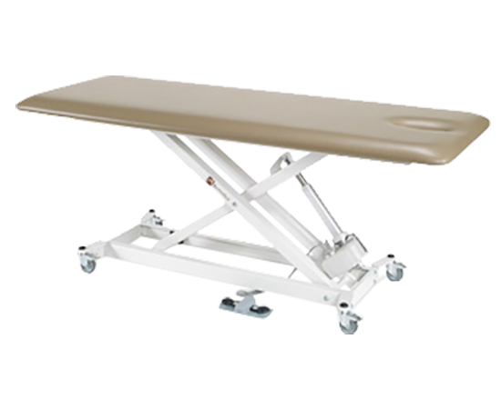 Armedica AM-SX1000 height adjustable treatment table with face hole, wheels, and vinyl.