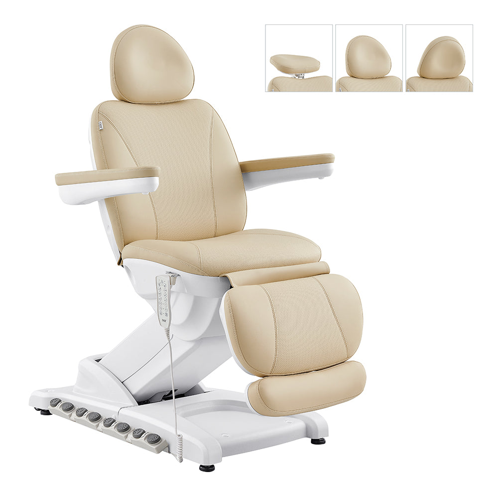DIR Apollo II electric beauty bed with thermo heat, adjustable headrest, armrests, and footrest.