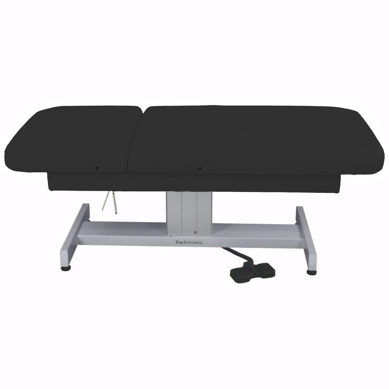 TouchAmerica VENETIAN FACE & BODY Table: black electric lift, height adjustable, spa-ready.