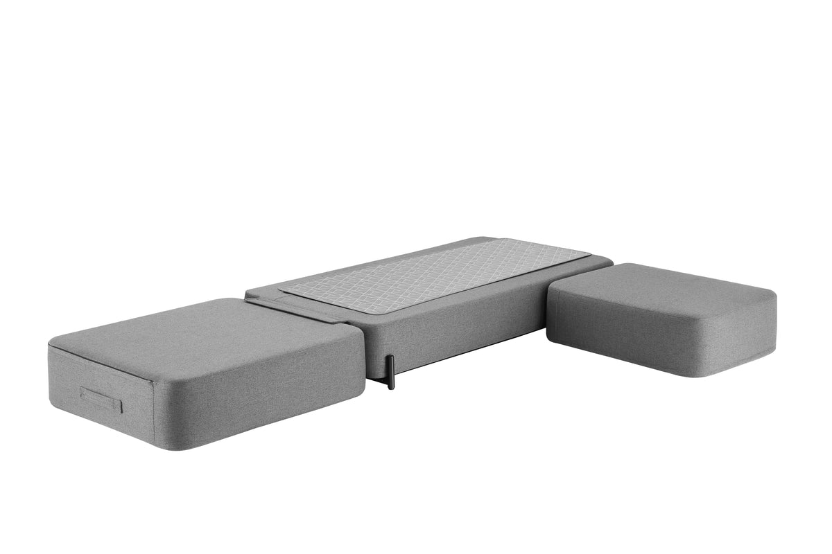 Gray Ceragem S4 Massage Lounger with ottoman on a white background