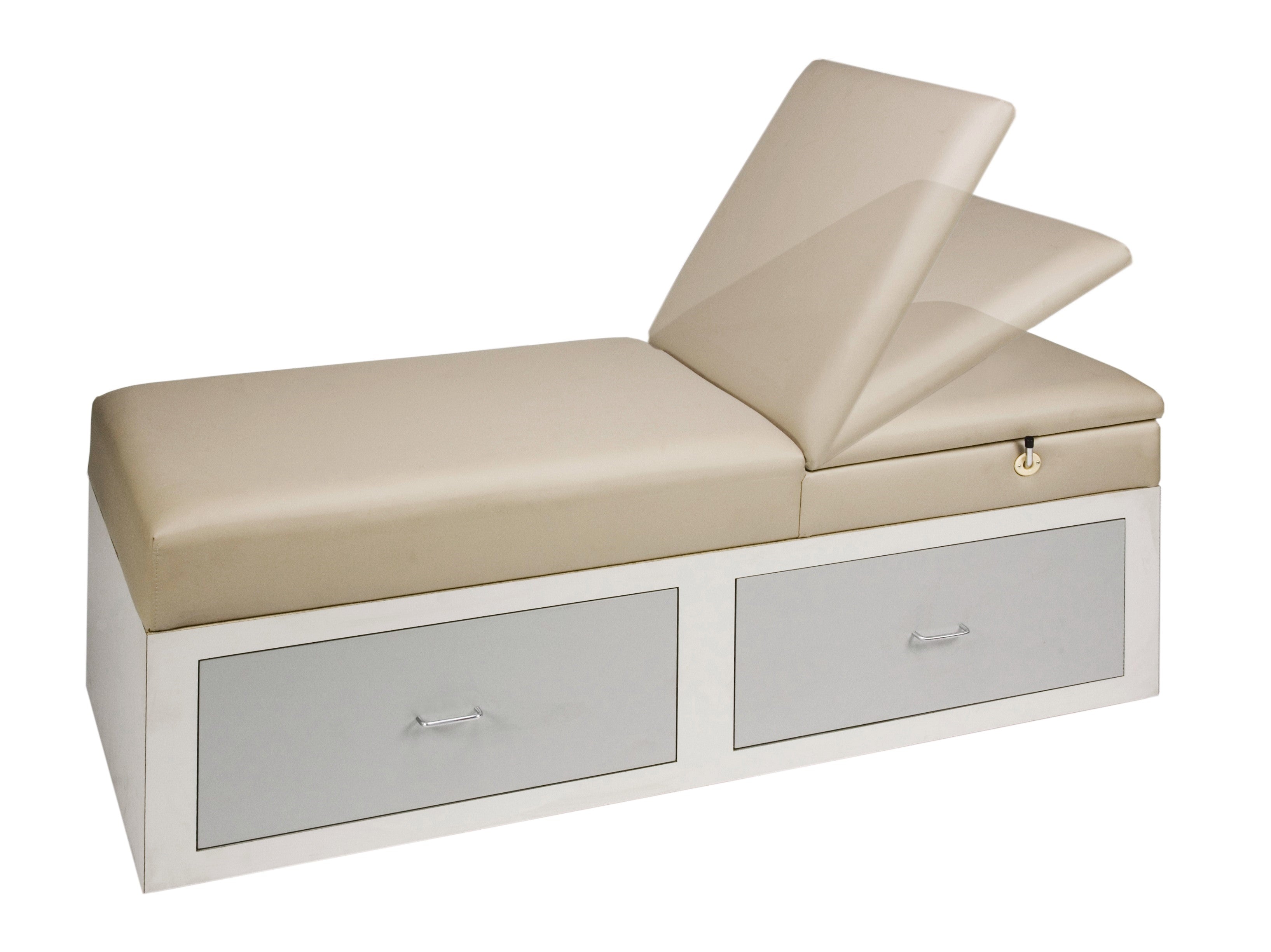 Galaxy Mfg 2050-27 TB Recovery Couch with adjustable backrest and two storage drawers.