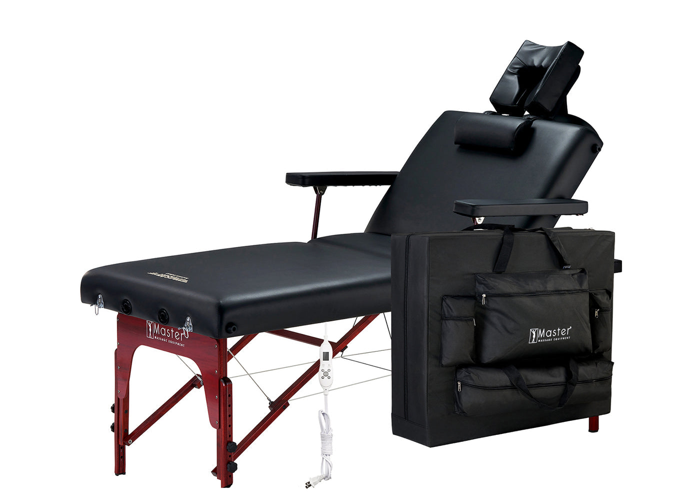 Master Massage MONTCLAIR Therma Top table with headrest and carry bag.
