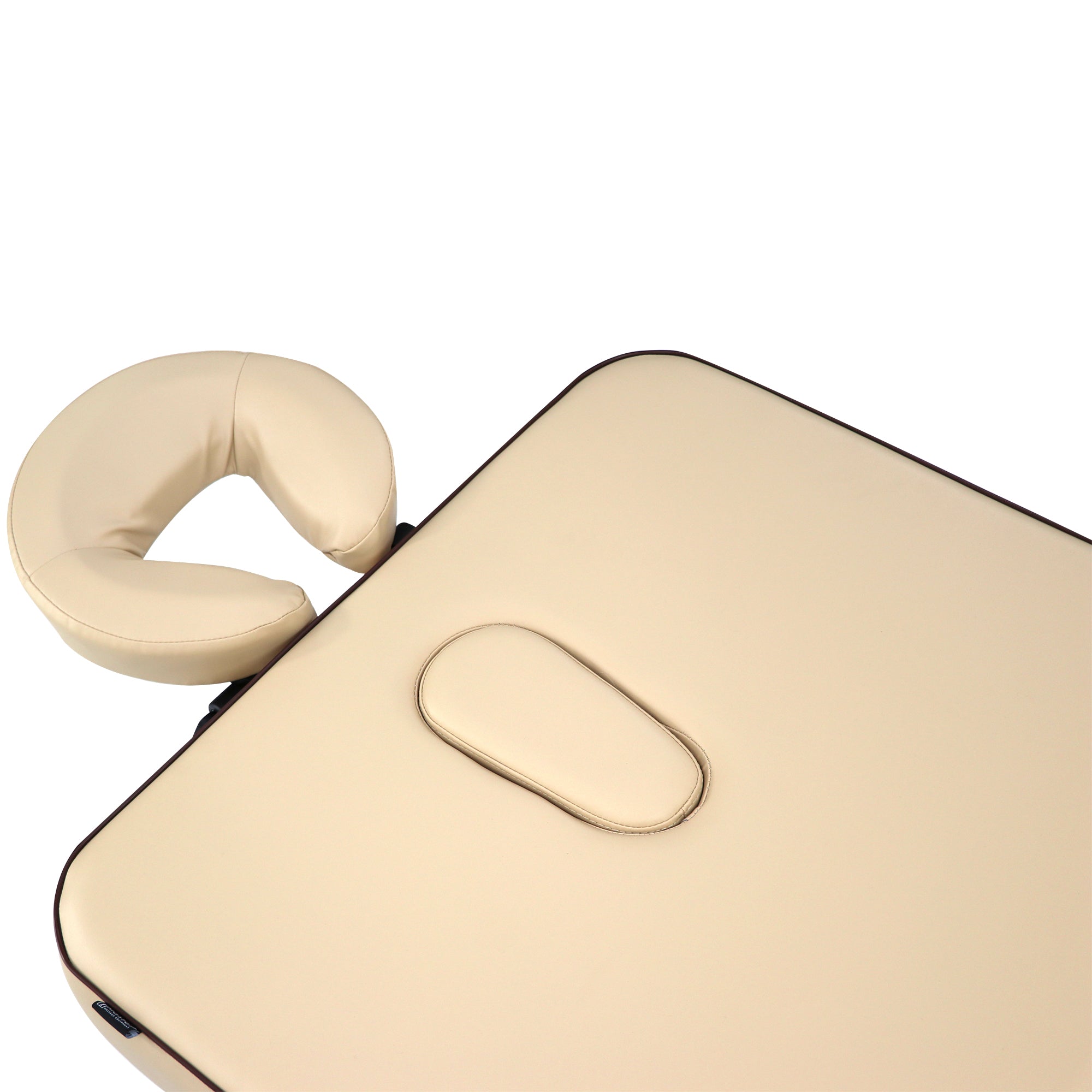 Master Massage Breeze lightweight aluminum table in beige with face cradle and armrest.