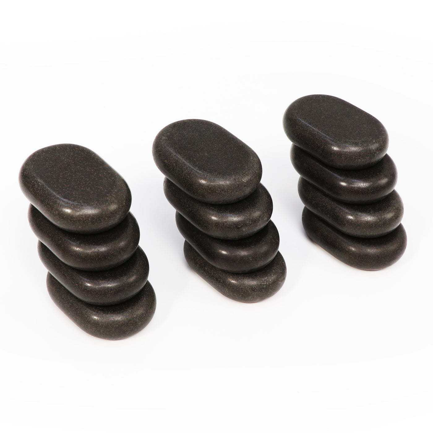 Master Massage Medium Size Flat Ovular Basalt Hot Stone Massage 12 Piece Pack