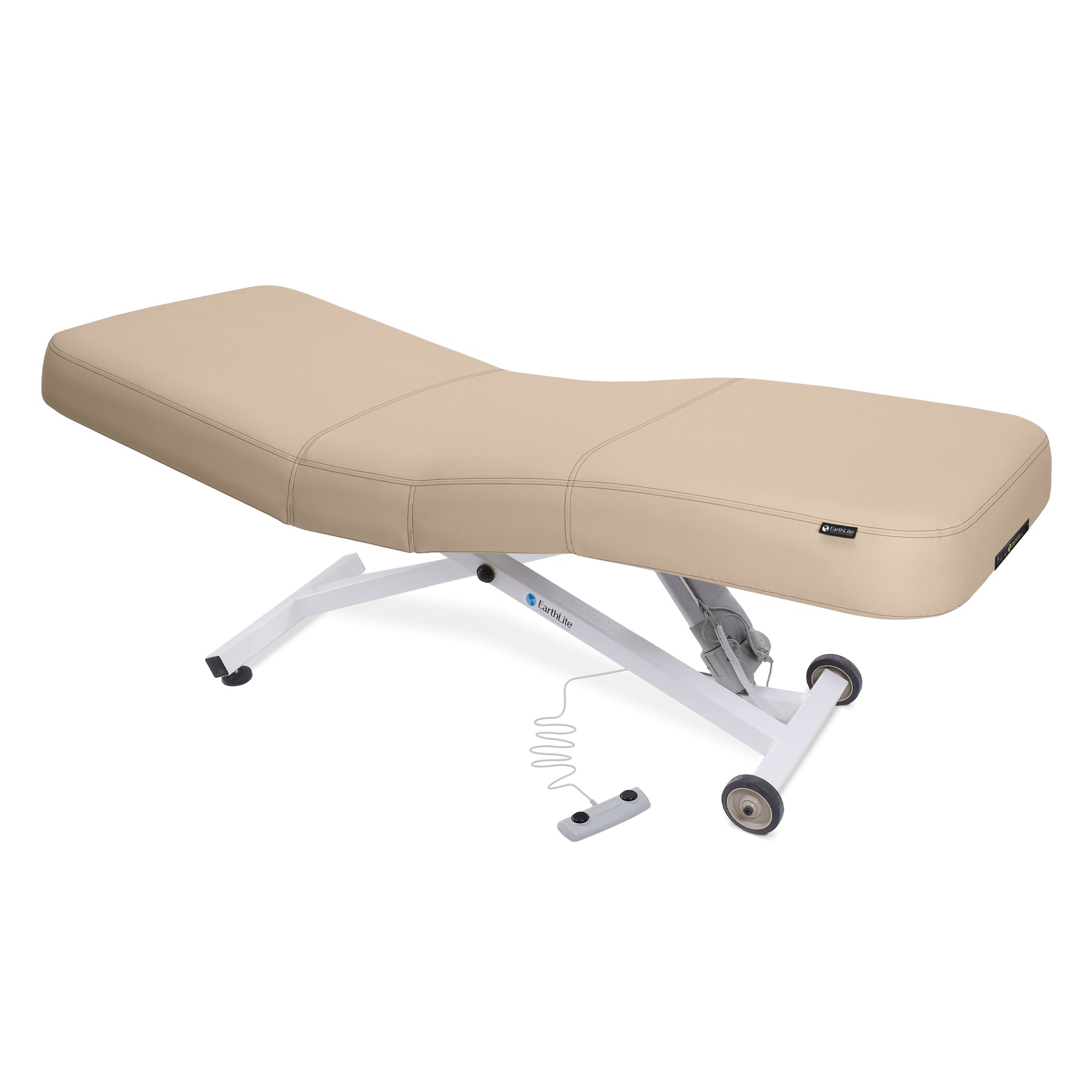 EarthLite Ellora LX electric salon table, ADA compliant with remote and steel frame.
