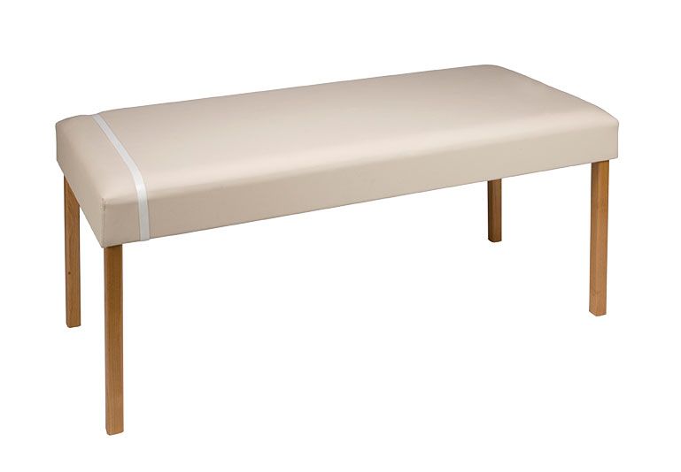 Galaxy Mfg 1987-30 Standard Table with wood legs, beige, sleek rectangular design.