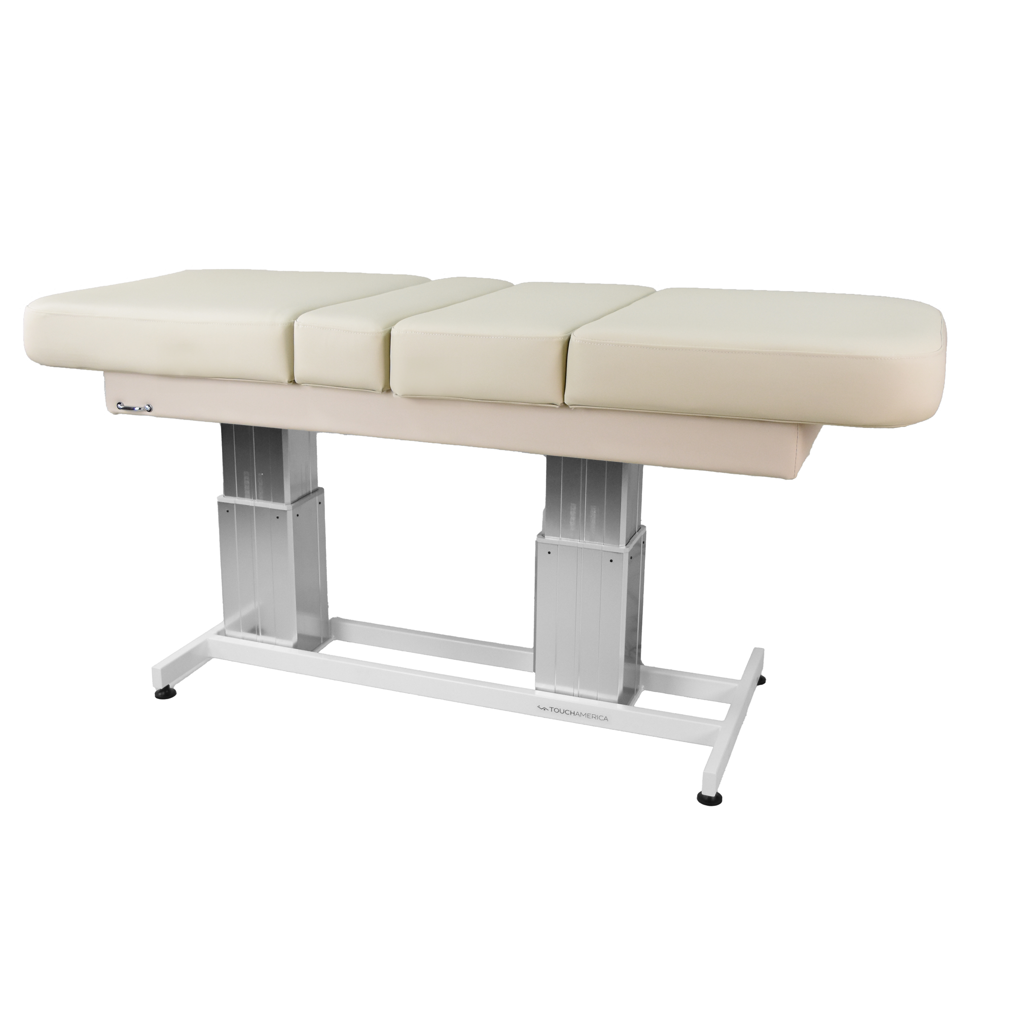 TouchAmerica ATLAS CLASSIC Table: padded, metal base, dual adjustable pedestals for comfort.