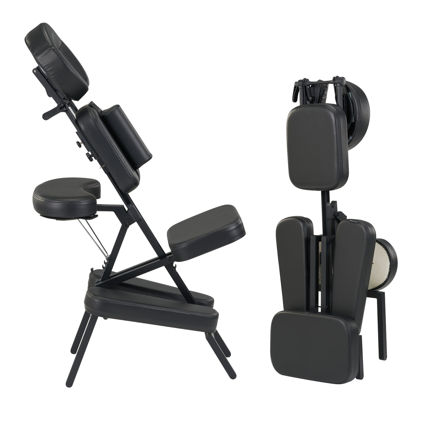 Master Massage APOLLO XXL Portable Chair, open and folded, shown on a white background.