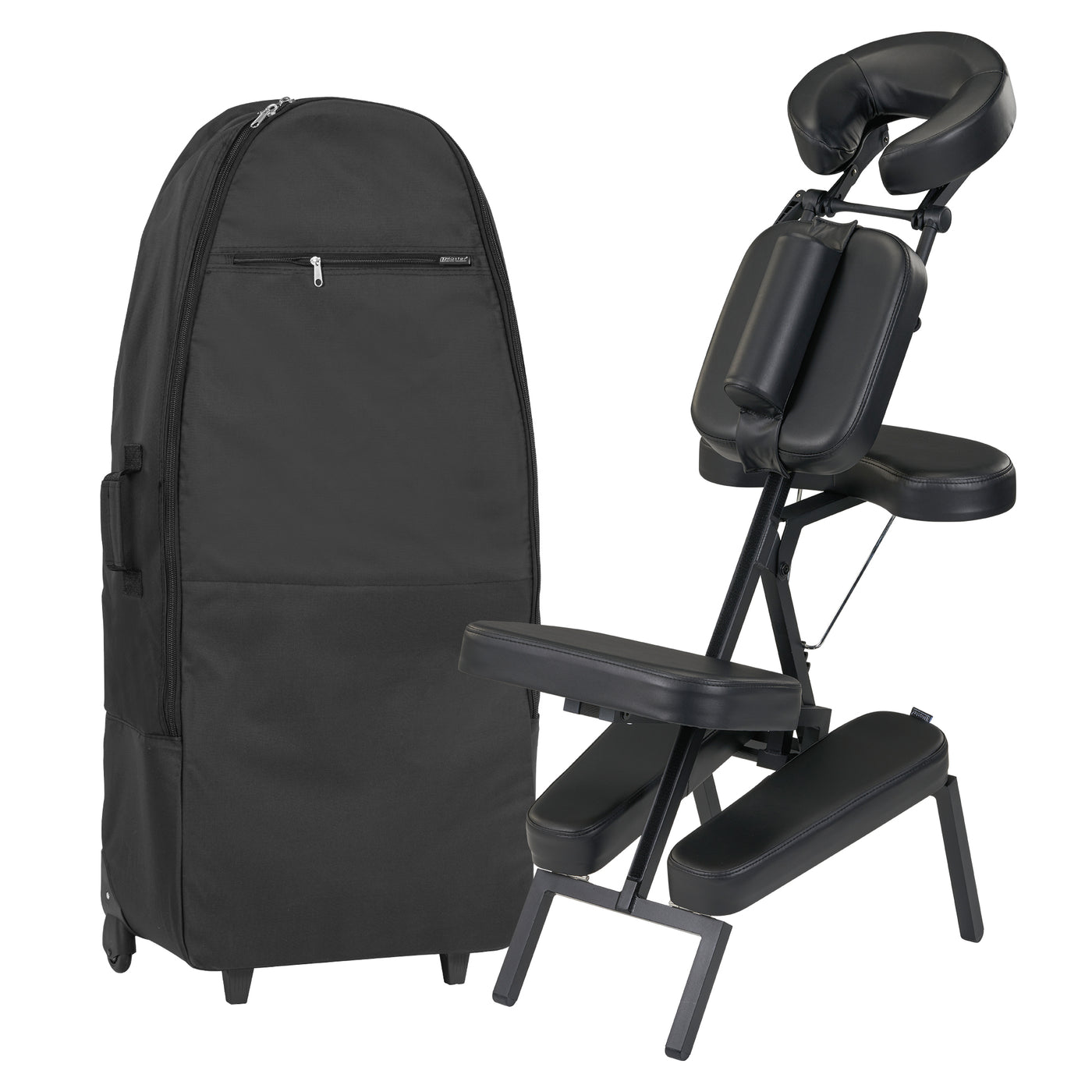 Master Massage APOLLO XXL portable chair with heavy-duty upholstery & carrying case.