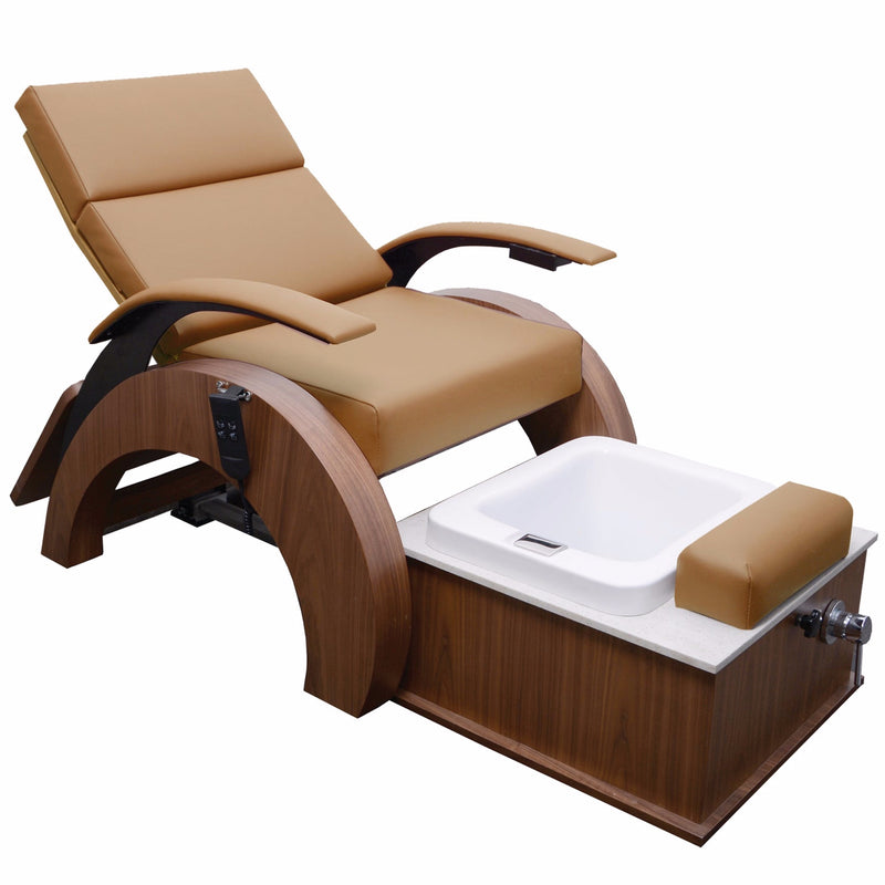 TouchAmerica ARCHI-PEDIGO Pedi-Lounge: motorized recliner with armrests, basin, adjustable footrest.