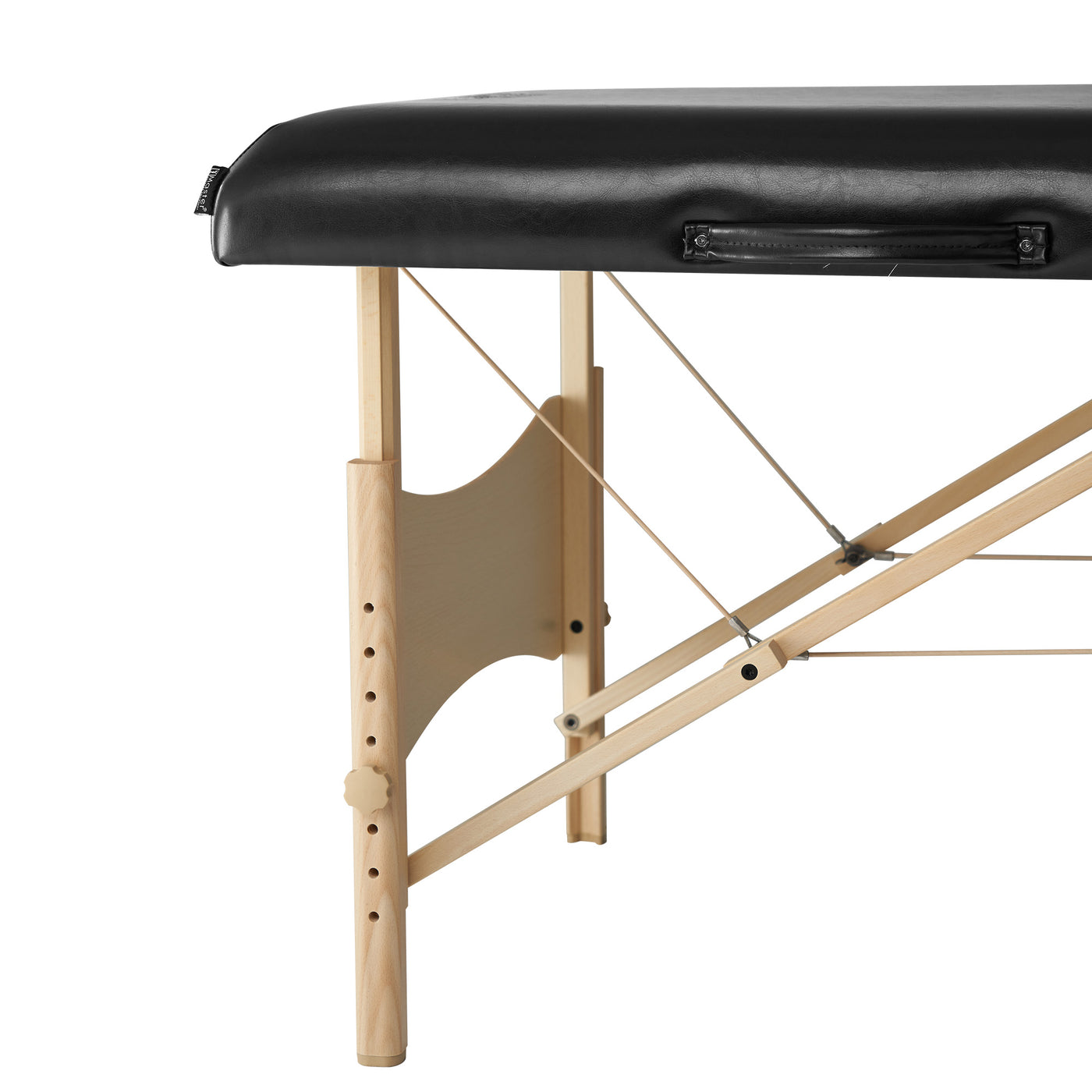 Master Massage BALBOA portable table with wooden legs, adjustable height, and face cradle.