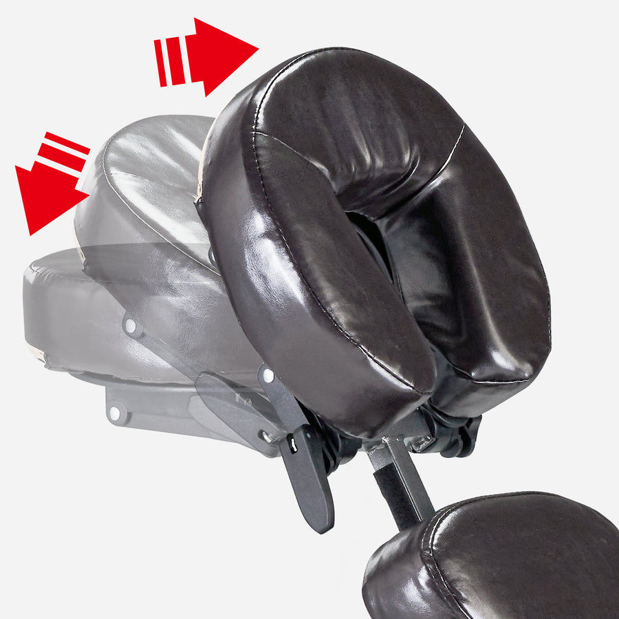 Black adjustable face cradle for Master Massage BEDFORD Portable Massage Chair Package.