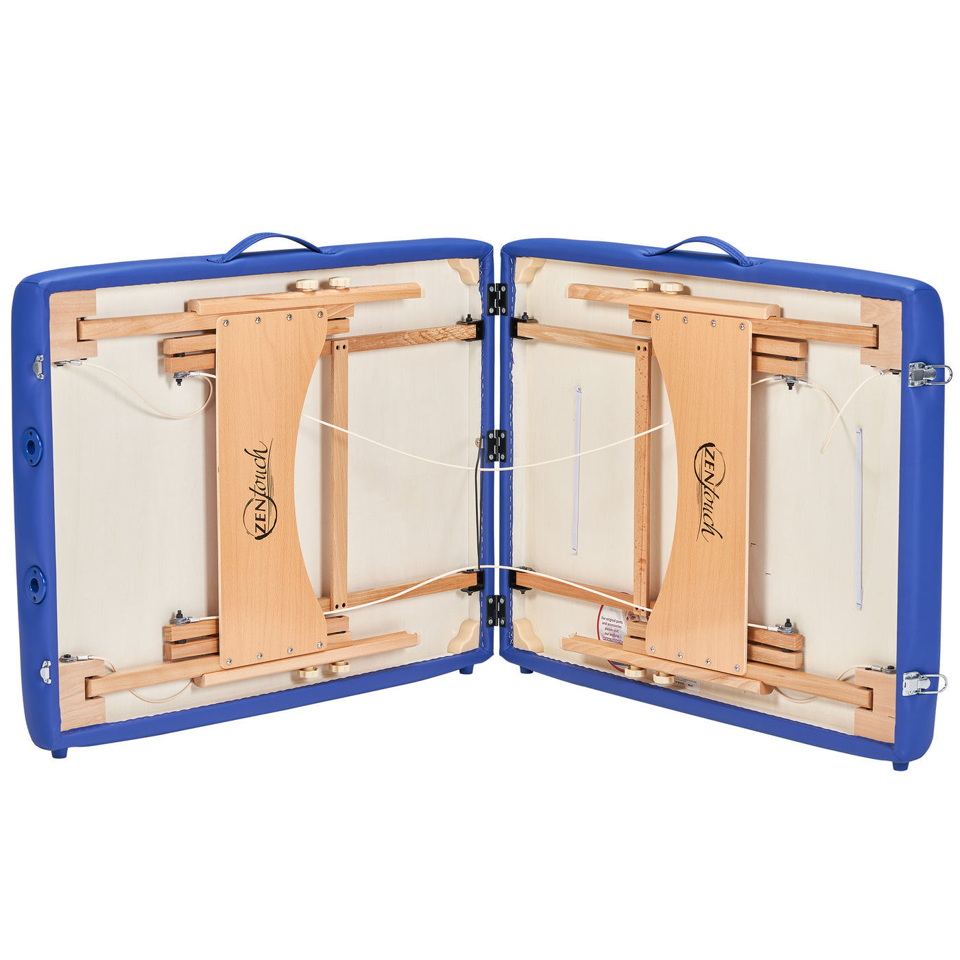 Master Massage BRADY blue portable massage table with wood frame and adjustable face cradle.