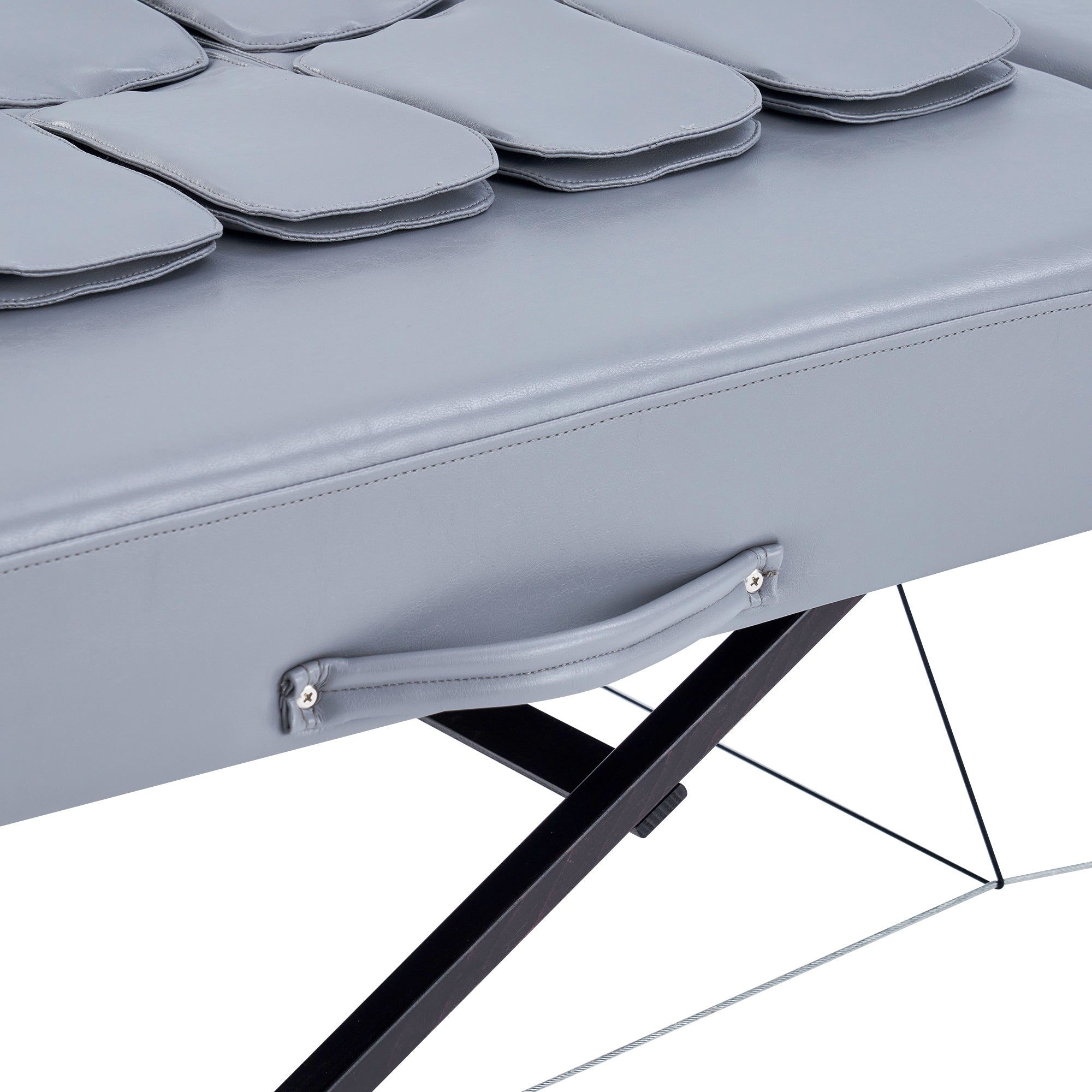 Close-up of the Master Massage BRISTOL Airwave Table with padded sections and a side handle.