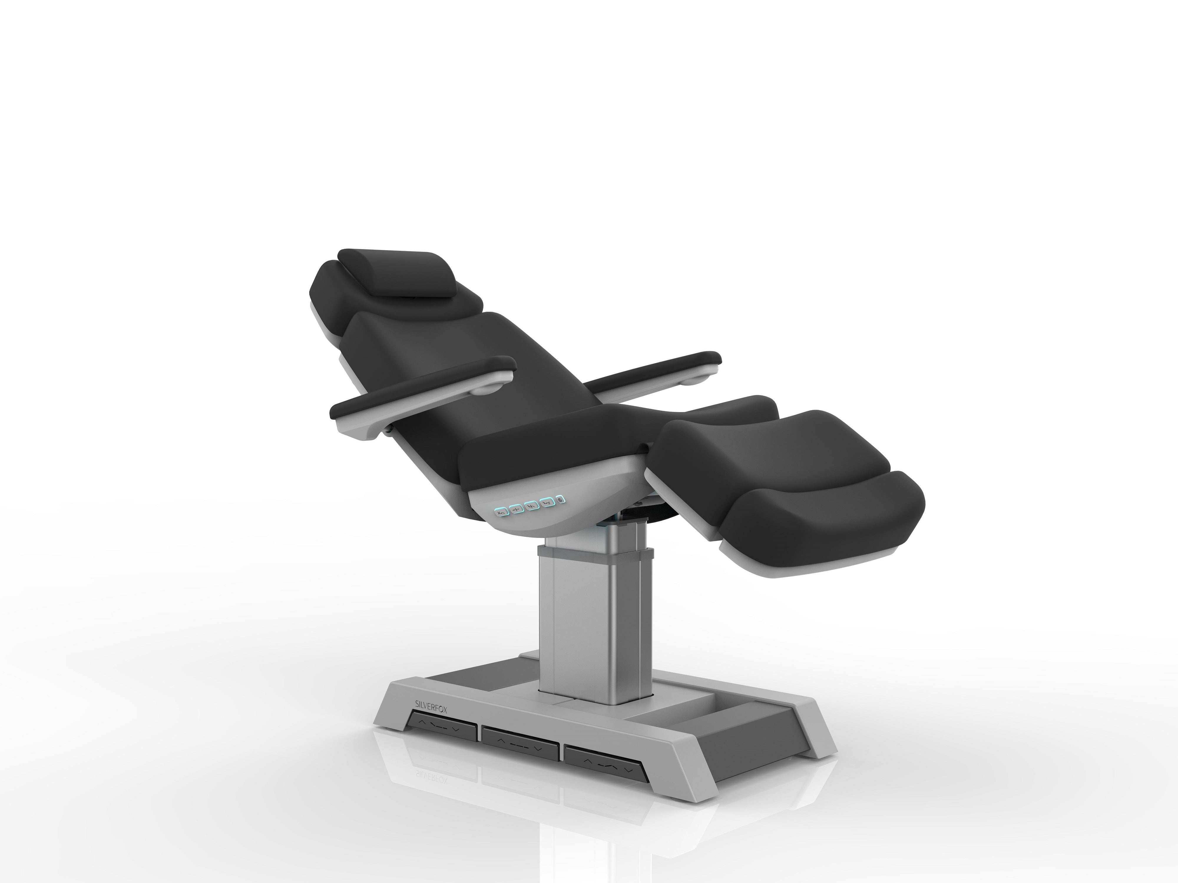 Silverfox America 2218BN: Electric facial chair with armrests, footrest, and electronic controls.
