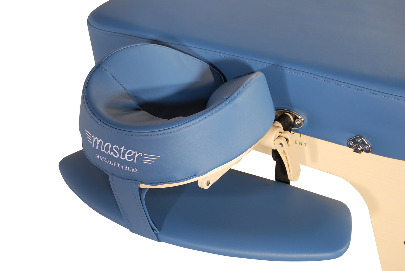 Master Massage PHOENIX Therma-Top portable table with adjustable face cradle and arm shelf.