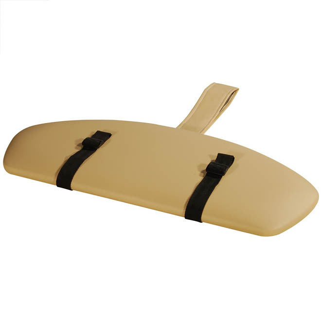Beige headrest with two black straps, fits Master Massage DEL RAY Portable Massage Table.