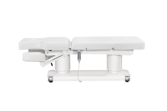 Luxi 4 Motors Medical Spa Treatment Table by DIR, shown with remote against a white background.