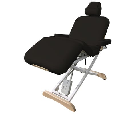 Black Elegance Deluxe Electric Table with adjustable features on a white background