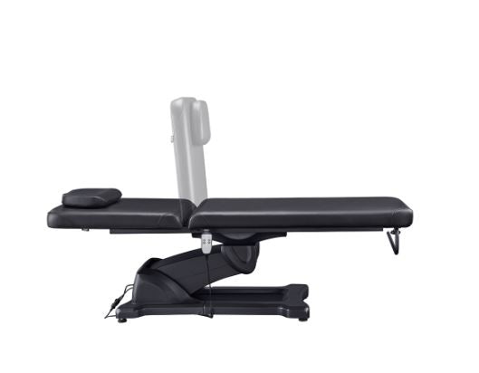 DIR Serenity Electric Treatment Table shown reclined, features headrest and adjustable settings.