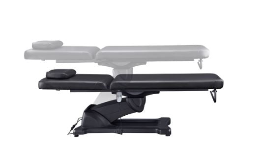 Serenity Electric Treatment Table DIR by DIR shown at two different heights with headrest.