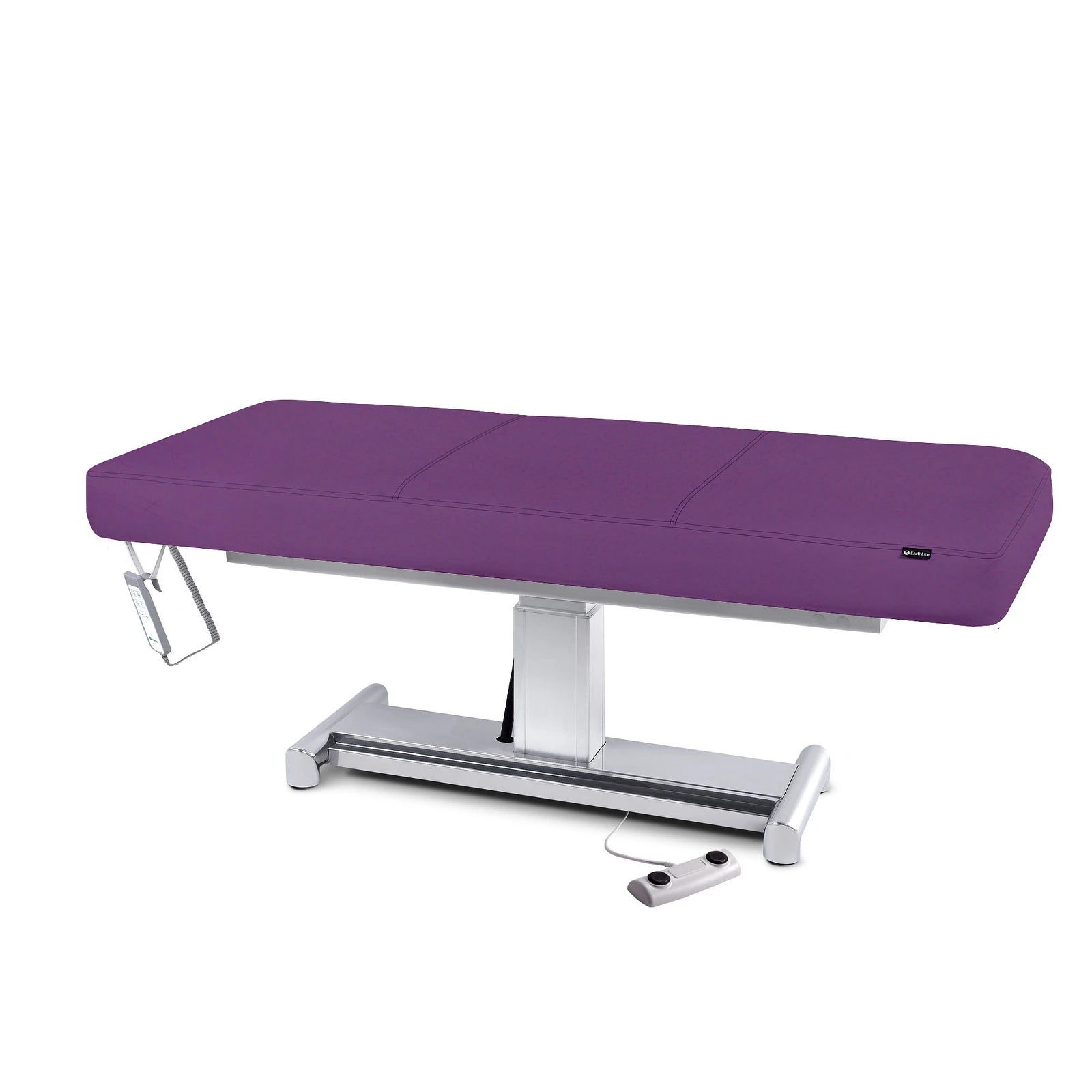 EarthLite Everest LX flat table: metal base, memory foam, remote control, replaceable mattress.