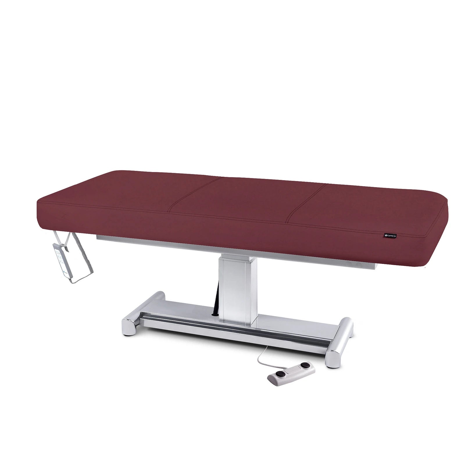EarthLite EVEREST LX Flat Treatment Table with replaceable mattress and remote control.
