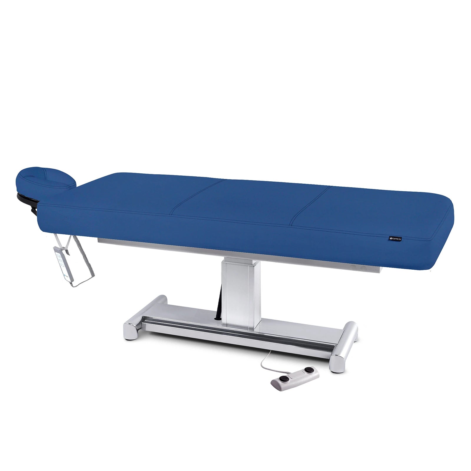 Earthlite EVEREST LX ADA massage table, blue, adjustable base, remote, replaceable mattress.