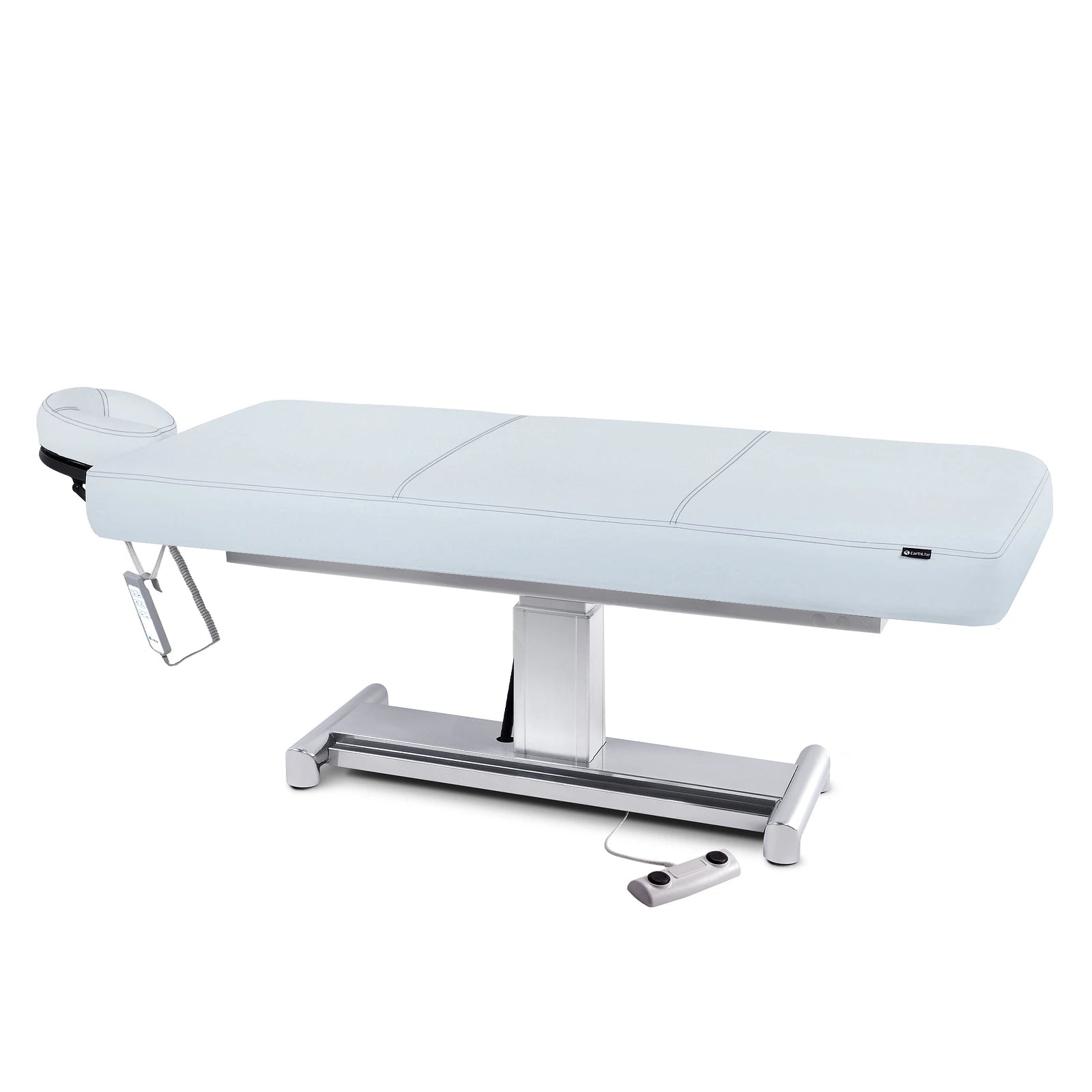EarthLite EVEREST LX flat table with face cradle, memory foam mattress, and remote control.