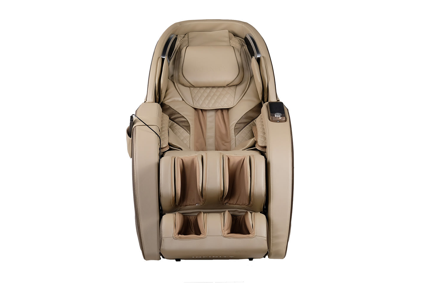 Certified preowned Infinity Evo Max 4D electric massage chair by Infinity with padded seat.