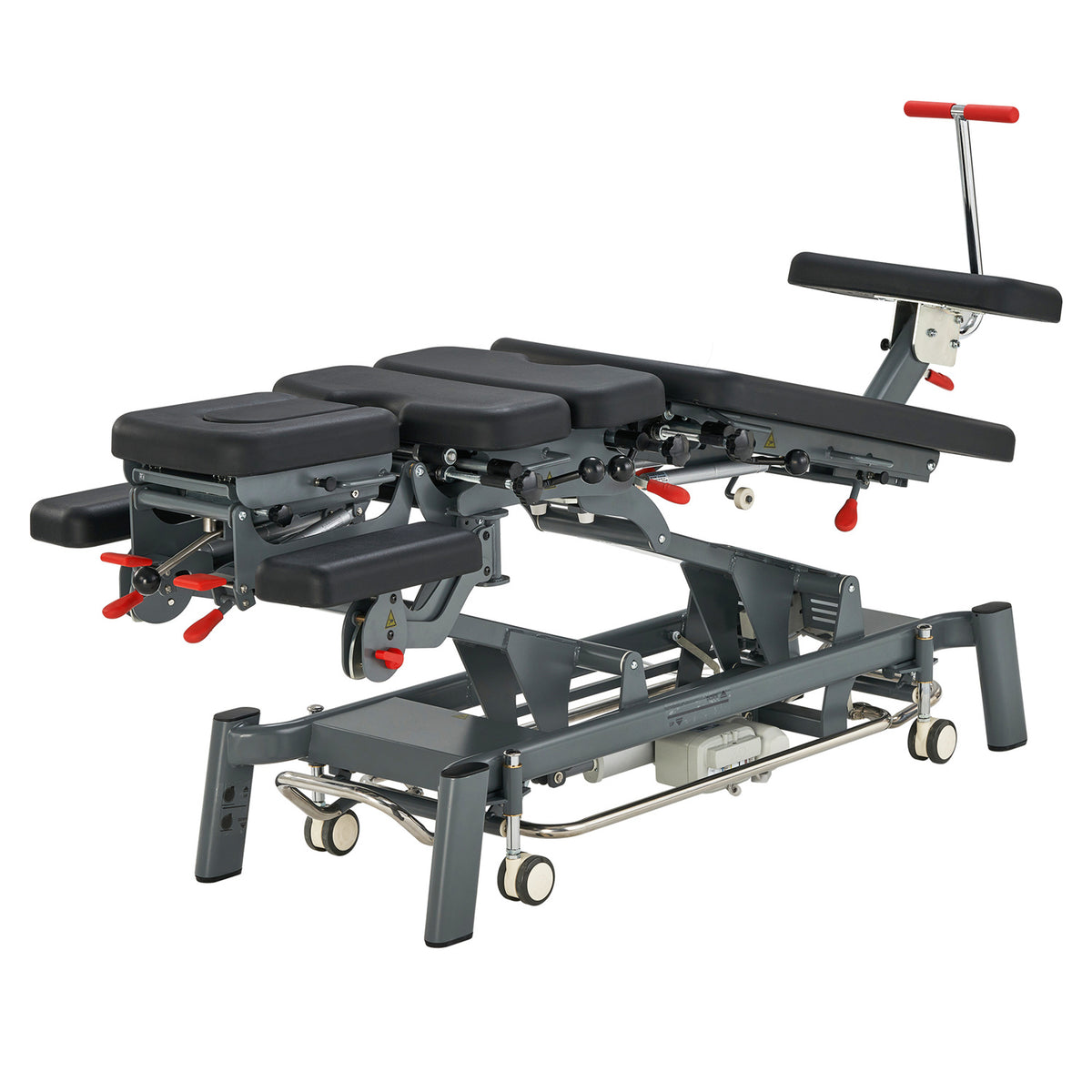 Multi-functional chiro table with adjustable positions on a white background