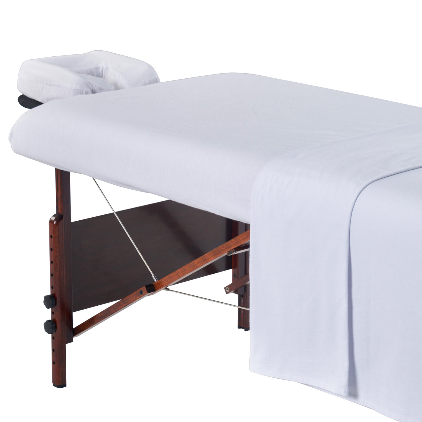Pure White Master Massage DELUXE Table Flannel 3 Piece Sheet Set