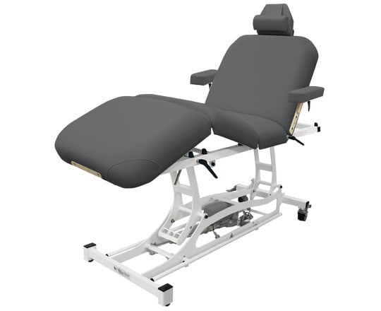 Flint Massage table with adjustable headrest and footrest on a white background