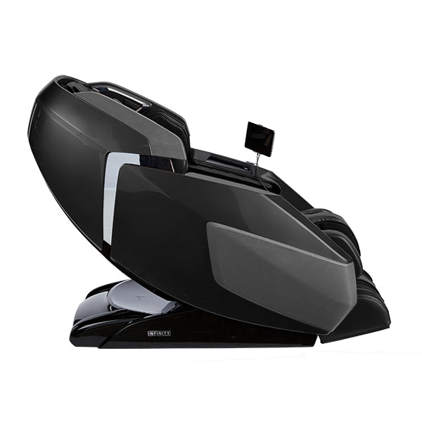 Certified preowned Infinity Imperial Syner-D massage chair with recline and control screen.