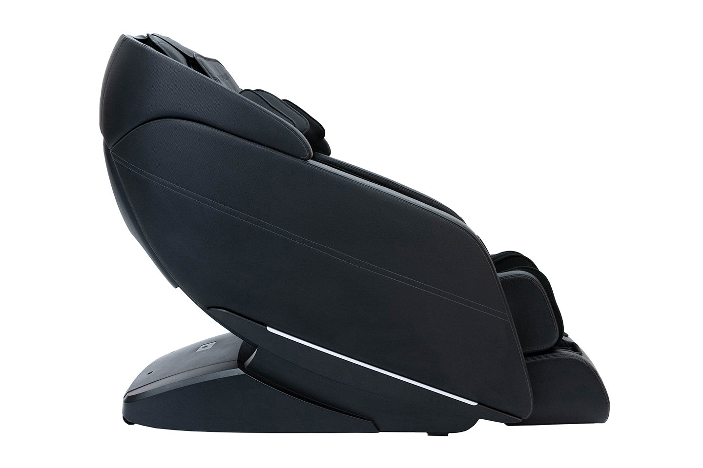 Side view of the Kyota Yugana M780 4D Massage Chair with calf massage, black, on white background.