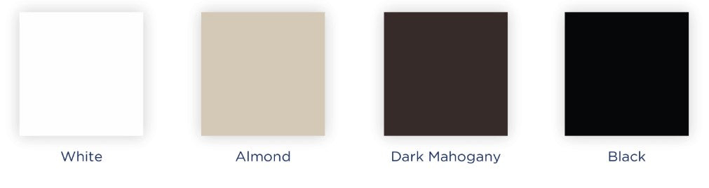 The INSIGNIA 2.0 Table by Living Earth Crafts comes in White, Almond, Mahogany, and Black.