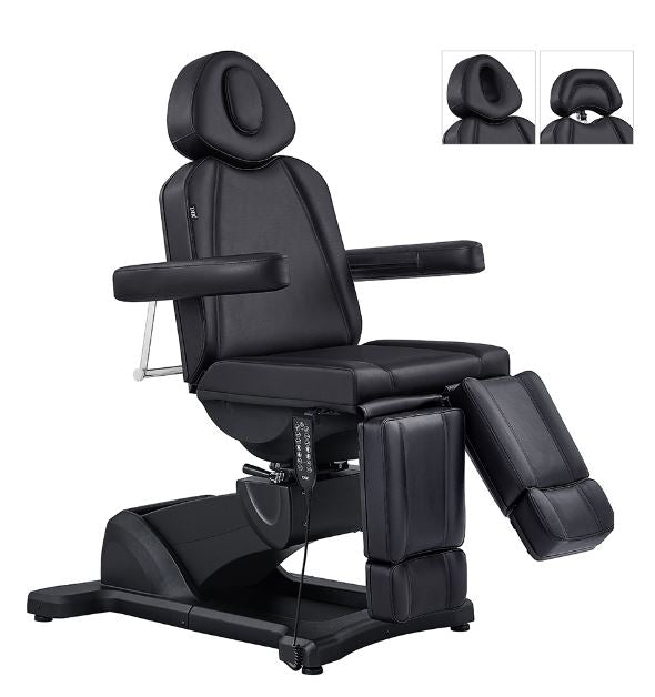 DIR Libra II Full Medical Electric Procedure Chair in black, features footrest and armrests.