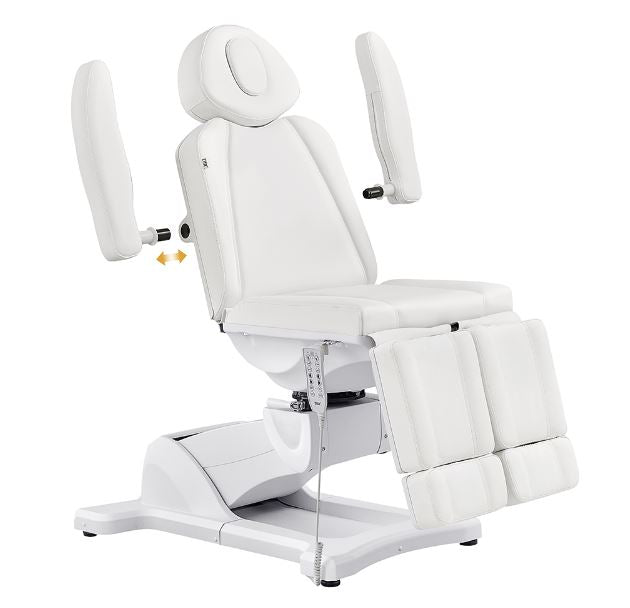 DIR Libra II Full Medical Electric Procedure Chair in white with adjustable padded supports.