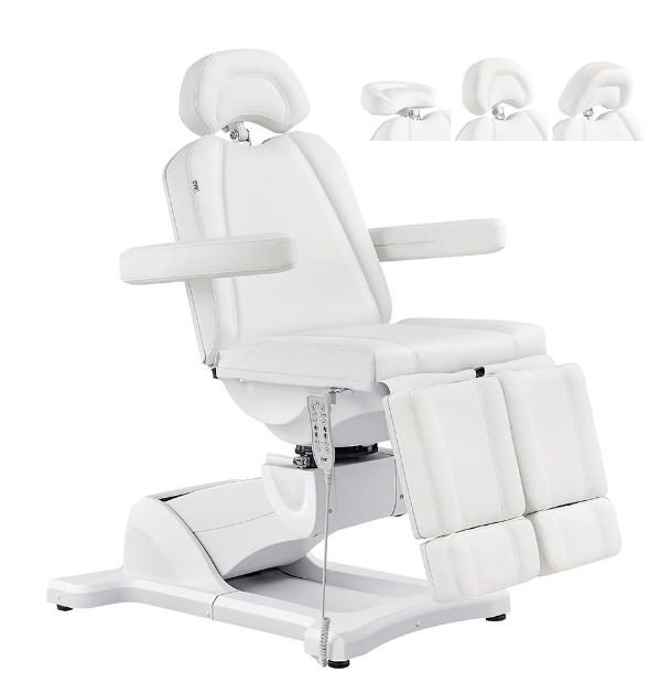 DIR Libra II Full Medical Electric Procedure Chair White, adjustable with remote and headrest.