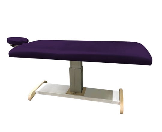Purple Majestic Basic massage table with a white base on a white background