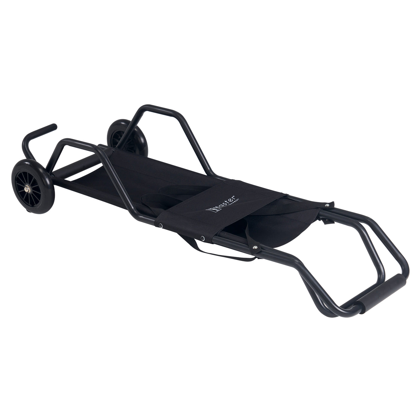 Black Master Massage Universal Wheeled TABLE CART on a white background